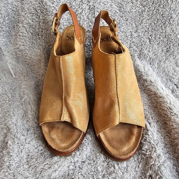 Sofft Women Cidra Leather Comfort Peep Toe Slingback Heel Sandal Size 11M Brown - Picture 3 of 9